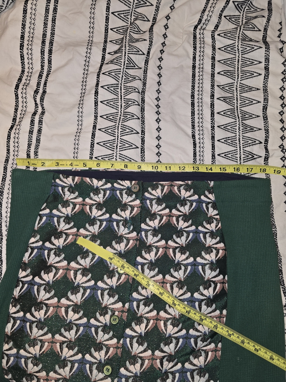 Anthropologie Dolan Green Floral-Print Button Front Pencil Skirt Size Large - Picture 8 of 10